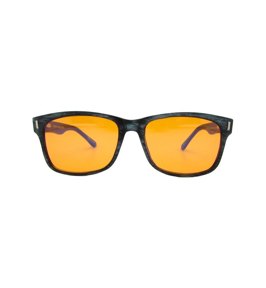 Coral Reef Viewing Glasses Orange Lens Brushed Wood Grain Frame